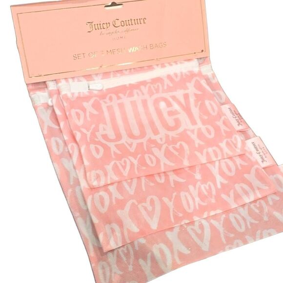 Juicy Couture Home Juicy XO Logo Set of 3 Mesh Wash Bags - Picture 8 of 8